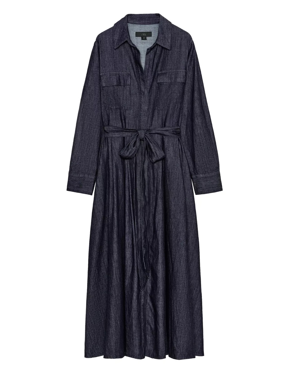 Zara ZW Collection Belted Denim Dress